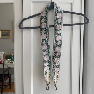 Adorable fabric embroidered thick guitar bag strap from Anthropologie!